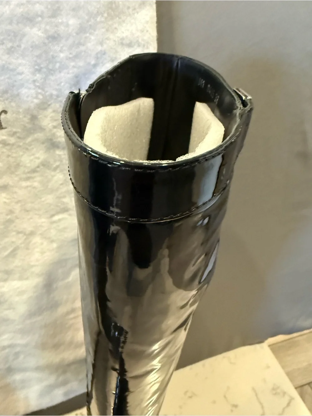 Dior Black Patent Leather Over-the-Knee Boots
